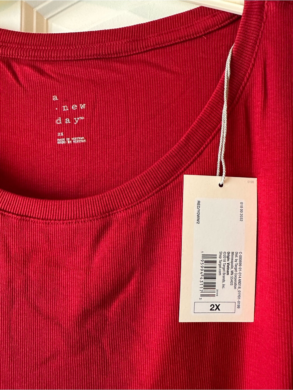 Target Women's Long Sleeve Scoop Neck Top - Red - Picture 2 of 6